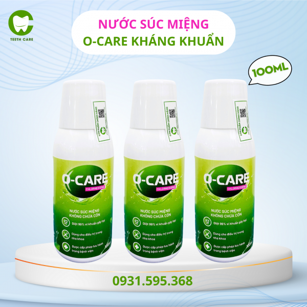 [KHÁNG KHUẨN CỰC MẠNH] - Nước súc miệng không cồn O-care chứa Chlorhexidine (chai nhỏ 100ml)